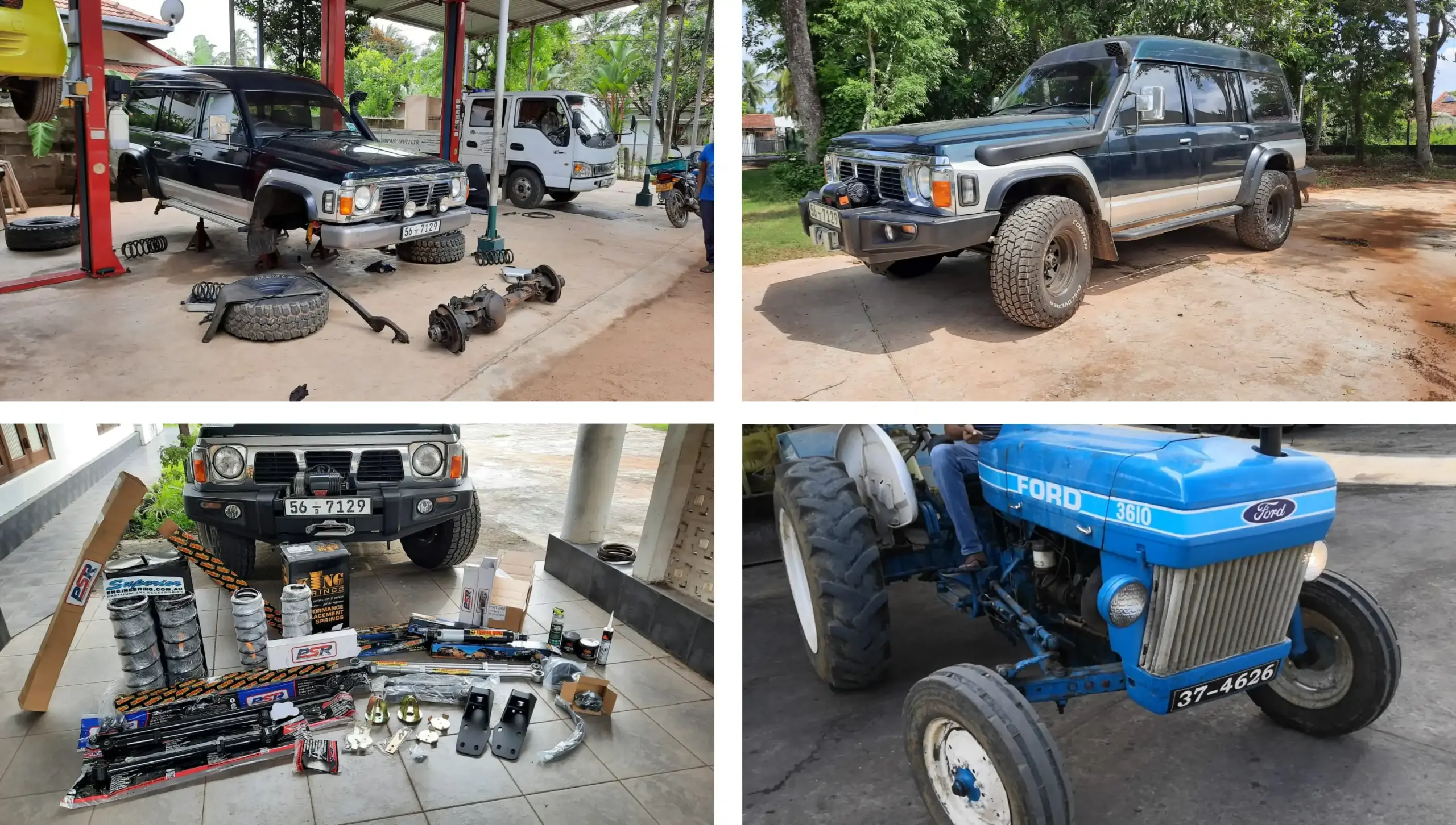 Collage of Vehicle Builds done at home